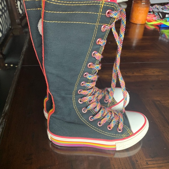 knee high converse rainbow